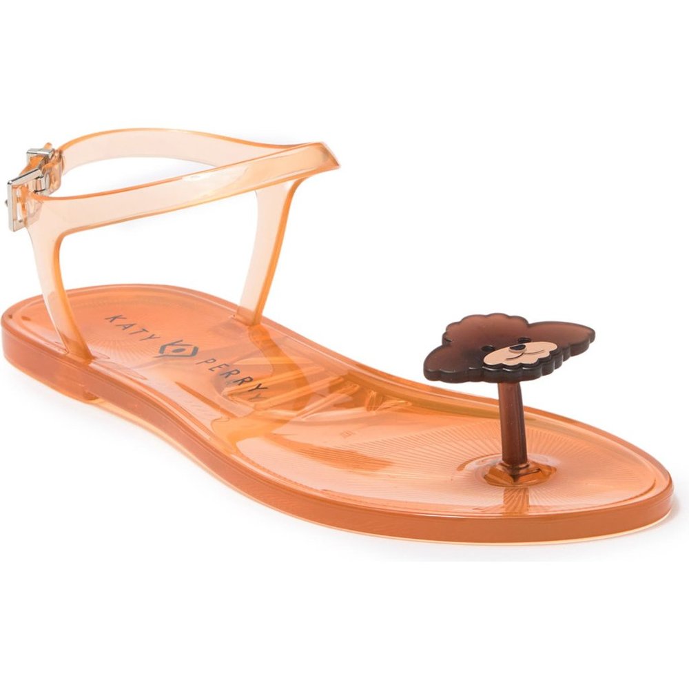 Katy Perry Collections Brown  Jelly Sandal with Dog Accent